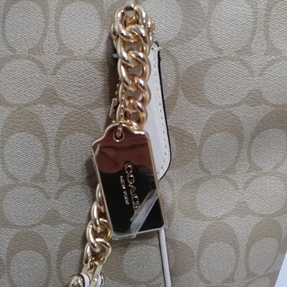 Coach Signature Canvas & Smooth Leather Ava Chain Tote *NWT* - Picture 4 of 12